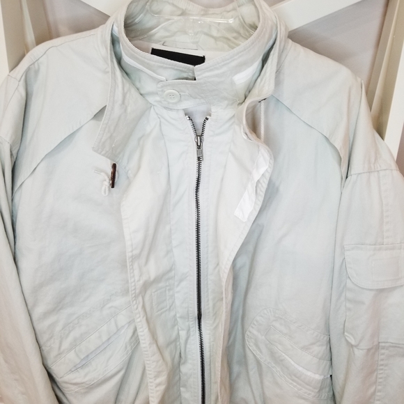 Holt Renfrew Bomber Light Khaki Jacket Medium - Picture 9 of 14